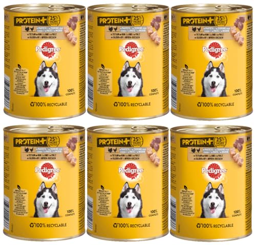 PEDIGREE Dose Protein+ in Pastete mit Truthahn und Huhn 6 x 800g von Pedigree