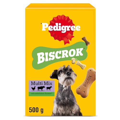 Pedigree Hundesnacks Biscrok Multi Mix, 6er Pack, 6x500g – Knusprige Leckerlis als Hundekeks in 3 Geschmacksrichtungen, ideal für das Training oder für zwischendurch von Pedigree