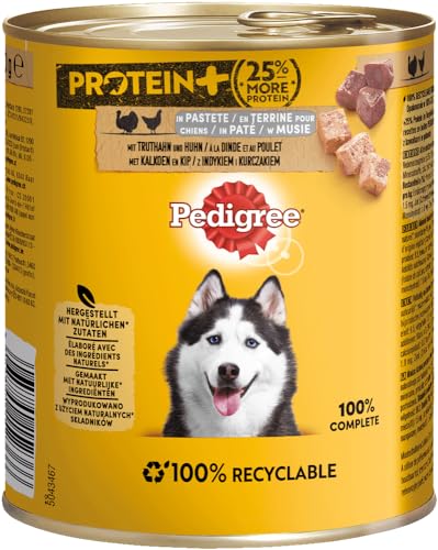 PEDIGREE Protein+ Dose Terrine mit Truthahn und Huhn für ausgewachsene Hunde, 800 g PEDIGREE Protein+ Dose Terrine mit Truthahn und Huhn für ausgewachsene Hunde, 800 g von Pedigree