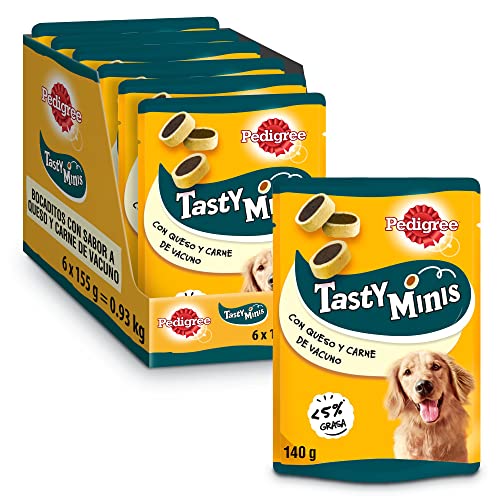 Pedigree Snacks leckerer Mini, um Ihren Hundegeschmack Käse und Ochsen zu erziehen (Pack mit 6 x 140g) von Pedigree
