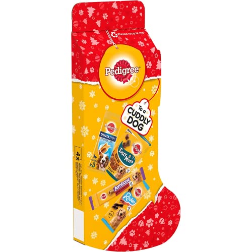 PEDIGREE Weihnachtsstrumpf, Geschenk für ausgewachsene Hunde, gemischt, 367 g (1 x Strümpfe) von Pedigree