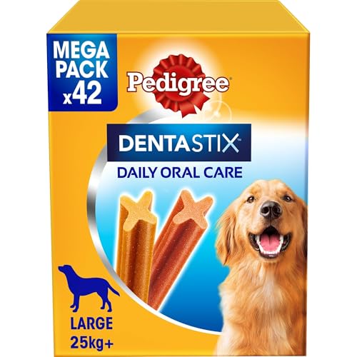 Pedigree Dentastix Snacks für die Mundhygiene, großer Hund + 25 kg, 42 Stäbchen – 1620 g Pedigree Dentastix Snacks für die Mundhygiene, großer Hund + 25 kg, 42 Stäbchen – 1620 g von Pedigree