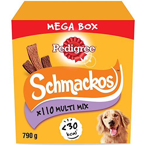Pedigree Hundesnacks Hundeleckerli Schmackos Mixbox, 110 Stück - 790g, 22 Stück (5er Pack) von Pedigree