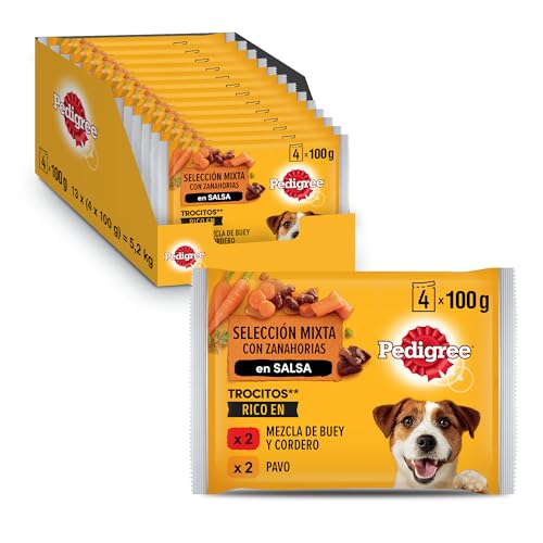 Pedigree Nassfutter für Hunde, Auswahl an gemischten Fleischsorten in Sauce, Multipack, 13 x 4 x 100 g von Pedigree