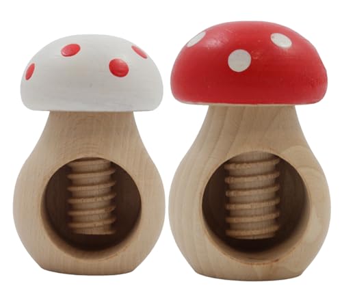 PEEWIT Nussknacker Set Holz Öffner Mandelsplitter Pilz 2er Set von PEEWIT