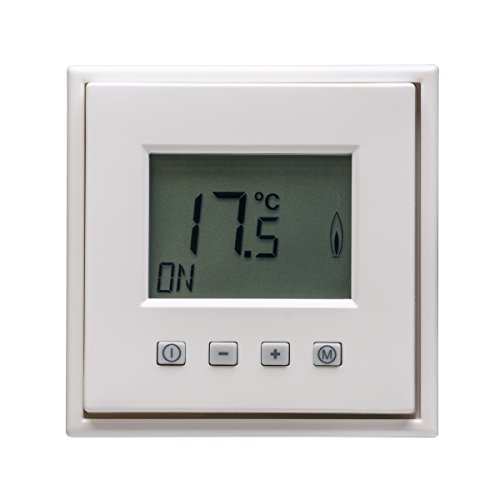 Halmburger digital Raumthermostat ERD70rg mit großem Display inkl. Jung LS 990 1-fach Rahmen LS981WW in alpinweiß glanz für Fußbodenheizung Stellantriebe 230V stromlos geschlossen (NC) von PEFRA-Regeltechnik
