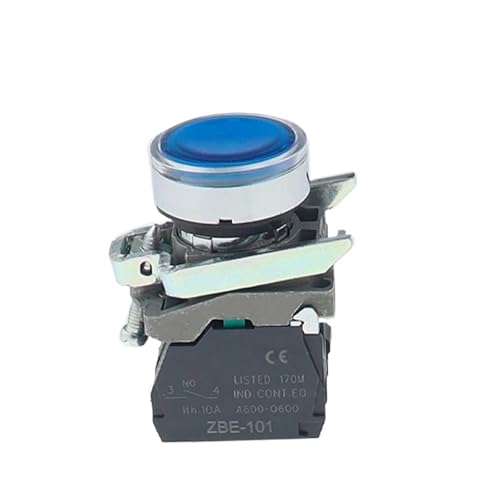 1 STÜCKE XB4 Druckknopfschalter sofortiger Selbstrückstellung 22mm Netzschalter mit Licht(Button Blue,220V_1NO) von PEGGMZYX