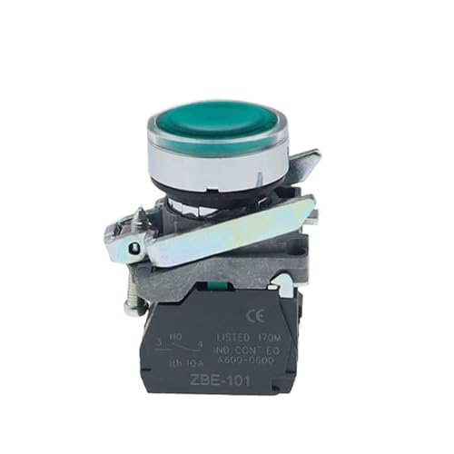 1 STÜCKE XB4 Druckknopfschalter sofortiger Selbstrückstellung 22mm Netzschalter mit Licht(Button Green,24V_1NC) von PEGGMZYX