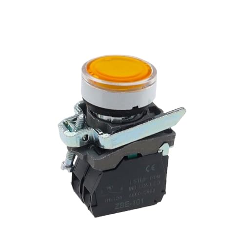 1 STÜCKE XB4 Druckknopfschalter sofortiger Selbstrückstellung 22mm Netzschalter mit Licht(Button Yellow,12V_1NO) von PEGGMZYX