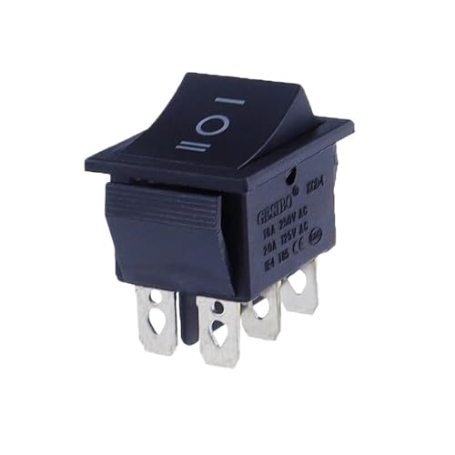 1 stücke/5 stücke KCD4 Wippschalter Ein-Aus-Ein Netzschalter 3-Positionen 6-Pin mit Licht 16A 250VAC/ 20A 125VAC(Black-On-Off-On,5PCS) von PEGGMZYX