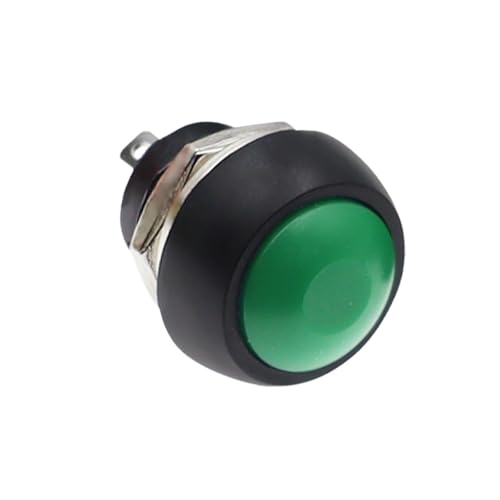 10 stücke 12mm Momentary Wasserdicht Push Button Schalter Lautsprecher Blau Weiß Grün Rot Gelb Schwarz 1A 250V Selbst Reset(Reset Green) von PEGGMZYX