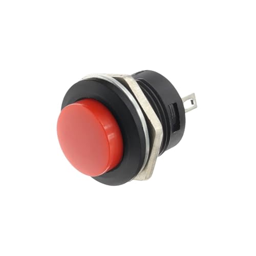 100 Stück R13-507 Momentary SPST Schließer Rot Schwarz Weiß Gelb Grün Blau Rundkappe Druckschalter AC 6A/125V 3A/250V 6 Farben(Red) von PEGGMZYX