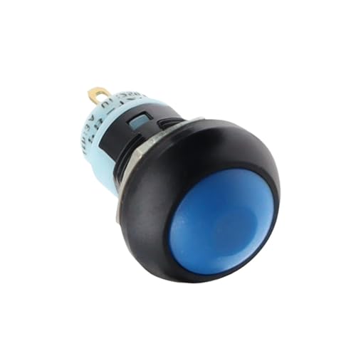 100 stücke DIY 12mm Wasserdichte Push Button Schalter Lautsprecher Blau Weiß Grün Rot Gelb Schwarz 1A 250V(Self Lock Blue) von PEGGMZYX