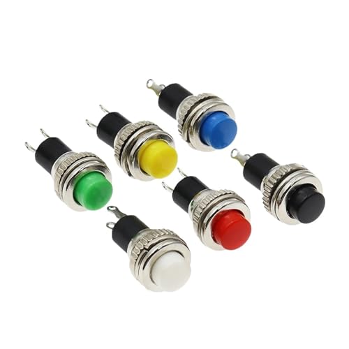 100 stücke Panel Mount DS-314 10mm Momentary Schließen (Öffnen) Push Button Schalter Oberen Gewinde(Yellow) von PEGGMZYX