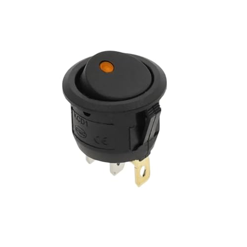 12V 220V LED Schalter 16A Netzschalter 3-polig KCD1 20mm(Dot-Yellow-Round) von PEGGMZYX