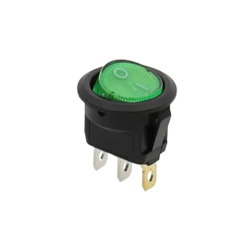 12V 220V LED Schalter 16A Netzschalter 3-polig KCD1 20mm(Green) von PEGGMZYX