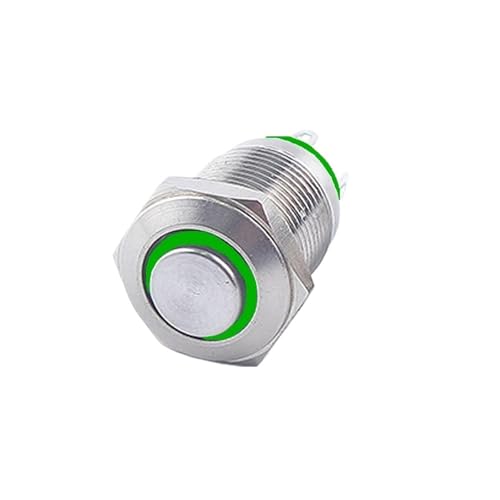12mm hoher runder Druckschalter LED-Licht selbstrückstellend 3V5V6V12V24V(Green,RESET_3-6V) von PEGGMZYX
