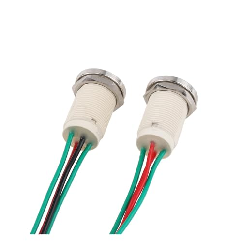 16MM wasserdichter Druckknopfschalter aus Kunststoff 220V 12V(Ring,RESET_GREEN_12-24V) von PEGGMZYX