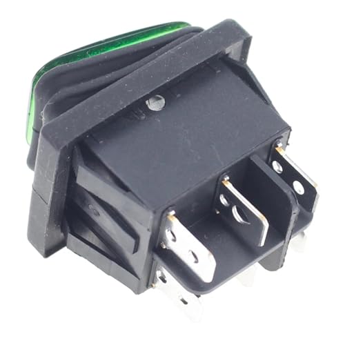1pc 12V/220V Heavy Duty 6-pin DPDT IP67 Automotive Marine Wippschalter mit LED 27x22mm(Yellow,220V) von PEGGMZYX
