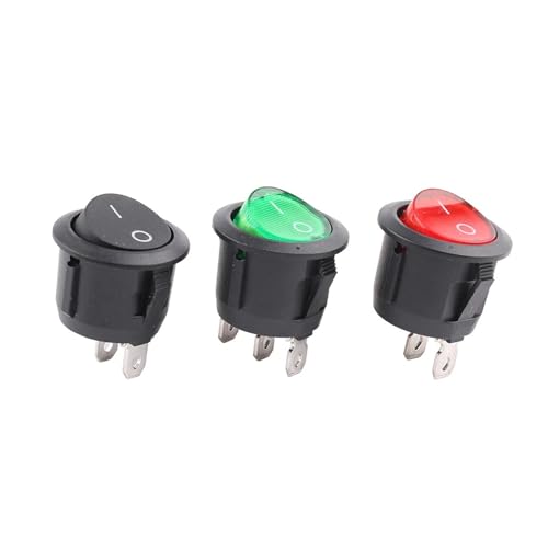 1pc 20mm Runde Schwarz Push Button Mini Schalter 2 Pin 3A/6A 250VAC KCD(Gold) von PEGGMZYX
