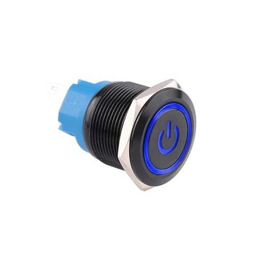 22mm Ring Metall Druckknopfschalter 12V 24V 220V(Power-BL-B,RESET_3-6V) von PEGGMZYX