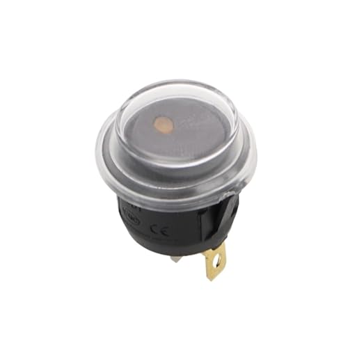 3-poliger Schalter mit LED-Licht 20A 12V /6A 220V Schalter runder Wippschalter SPST(Yellow Waterproof,1PCS_12V) von PEGGMZYX