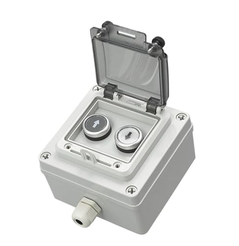 AC220V Druckknopf-Steuerschalterkasten Not-Aus-Start-Kontrollleuchte Selbstwiederherstellungsschalter Anschlussdose(Blue) von PEGGMZYX