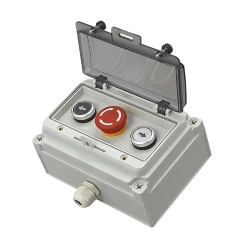 AC220V Druckknopf-Steuerschalterkasten Not-Aus-Start-Kontrollleuchte Selbstwiederherstellungsschalter Anschlussdose(Ivory) von PEGGMZYX