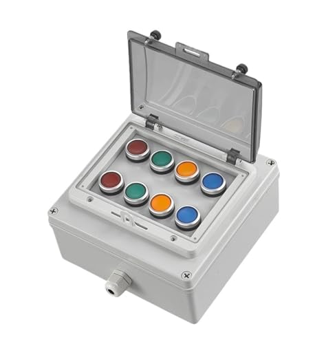 AC220V Druckknopf-Steuerschalterkasten Not-Aus-Start-Kontrollleuchte Selbstwiederherstellungsschalter Anschlussdose(Lavender) von PEGGMZYX