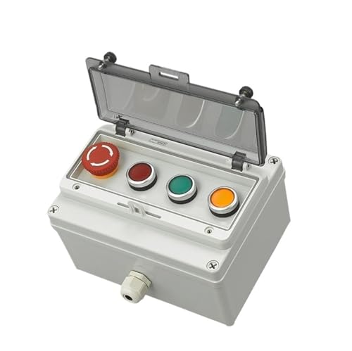 AC220V Druckknopf-Steuerschalterkasten Not-Aus-Start-Kontrollleuchte Selbstwiederherstellungsschalter Anschlussdose(PURPLE) von PEGGMZYX
