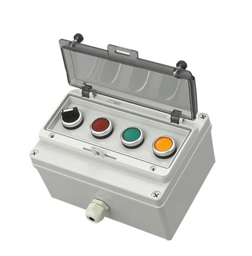 AC220V Druckknopf-Steuerschalterkasten Not-Aus-Start-Kontrollleuchte Selbstwiederherstellungsschalter Anschlussdose(Pink) von PEGGMZYX