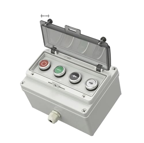 AC220V Druckknopf-Steuerschalterkasten Not-Aus-Start-Kontrollleuchte Selbstwiederherstellungsschalter Anschlussdose(Red) von PEGGMZYX