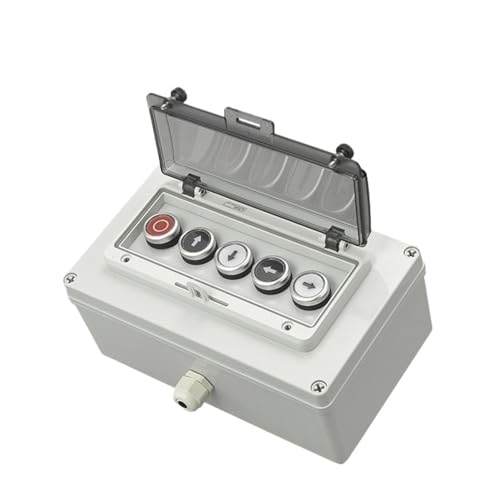 AC220V Druckknopf-Steuerschalterkasten Not-Aus-Start-Kontrollleuchte Selbstwiederherstellungsschalter Anschlussdose(WHITE) von PEGGMZYX