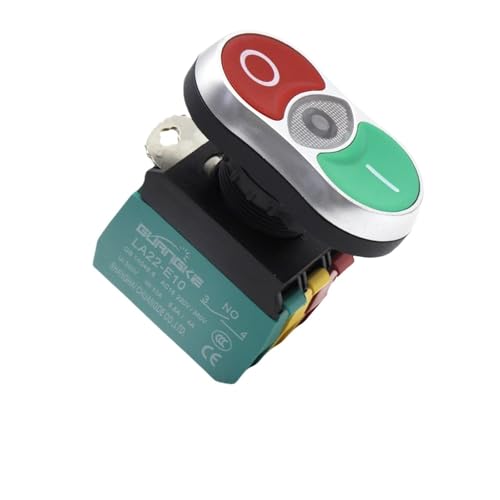 Roter und grüner Doppelknopfschalter for Werkzeugmaschinen mit Pfeil STOP mit Licht(RG-1NO1NC,With light 220V) von PEGGMZYX