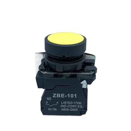 XB5-AA31 XB5AA42C Tipp-Druckknopfschalter 22mm grün rot 1 offen 1 geschlossen(Yellow,1NC) von PEGGMZYX