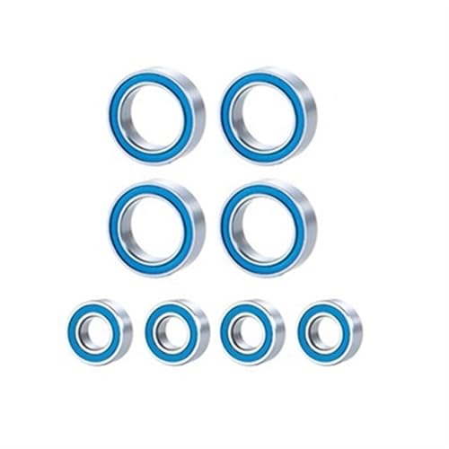 PEGGYLIN 8-teiliges Kugellager-Set mit Gummidichtungen, passend for Traxxas 1/16, passend for E-Revo Slash Rally Summit, RC-Auto-Upgrades, Teilezubehör von PEGGYLIN