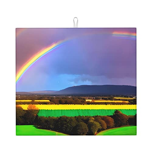 Abend Regenbogen Abtropfmatte für Küche Wasserabsorbierend, schnell trocknend, rutschfest, geeignet für Geschirr, einfach zu lagern und zu reinigen. Abend Regenbogen Abtropfmatte für Küche Wasserabsorbierend, schnell trocknend, rutschfest, geeignet für Geschirr, einfach zu lagern und zu reinigen. von PEGQCVAM
