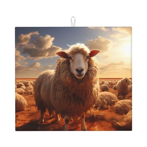 Abtropfmatte Australian Sheep für Küche Wasserabsorbierend, schnell trocknend, rutschfest, geeignet für Geschirr, einfach zu lagern und zu reinigen. Abtropfmatte Australian Sheep für Küche Wasserabsorbierend, schnell trocknend, rutschfest, geeignet für Geschirr, einfach zu lagern und zu reinigen. von PEGQCVAM
