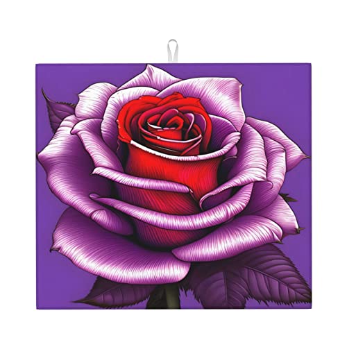 Abtropfmatte für Küche mit Fuchsia-Rose, wasserabsorbierend, schnell trocknend, rutschfest, geeignet für Geschirr, einfach zu lagern und zu reinigen. Abtropfmatte für Küche mit Fuchsia-Rose, wasserabsorbierend, schnell trocknend, rutschfest, geeignet für Geschirr, einfach zu lagern und zu reinigen. von PEGQCVAM