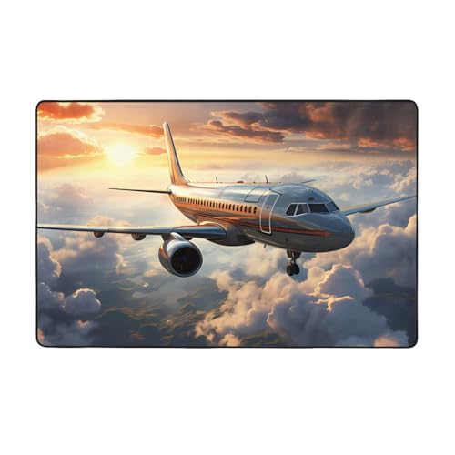 Airplanes are Soaring weicher Flanell-Teppich, 152,4 x 99,1 cm, rutschfester Memory-Schaum, ideal für Wohnzimmer und Büro. von PEGQCVAM
