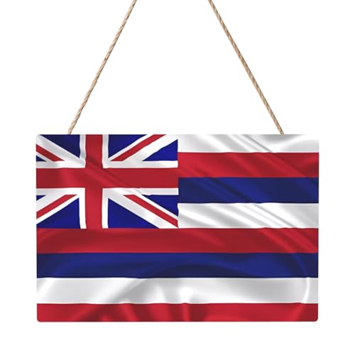 Amerikanische Flagge von Hawaii, rechteckig, 20,3 x 30,5 cm, elegante, moderne Wanddekoration, um Ihren Raum zu verschönern von PEGQCVAM