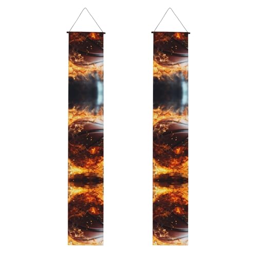 Basketball auf Feuer und Wasserflamme Spritzen Graduation Veranda Banner Perfekt für Abschlussfeiern im Freien, langlebig und wetterbeständig. von PEGQCVAM