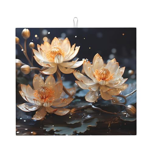 Böhmische weiße Lotus-Trockenmatte für die Küche, wasserabsorbierend, schnell trocknend, rutschfest, geeignet für Geschirr, einfach zu lagern und zu reinigen. Böhmische weiße Lotus-Trockenmatte für die Küche, wasserabsorbierend, schnell trocknend, rutschfest, geeignet für Geschirr, einfach zu lagern und zu reinigen. von PEGQCVAM