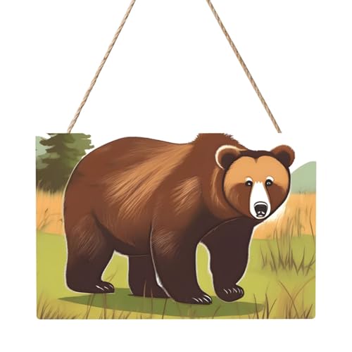Braunbär Walking Rechteckiges Paneelgemälde 20,3 x 30,5 cm Elegante moderne Wanddekoration für Zuhause zur Verschönerung Ihres Raumes von PEGQCVAM