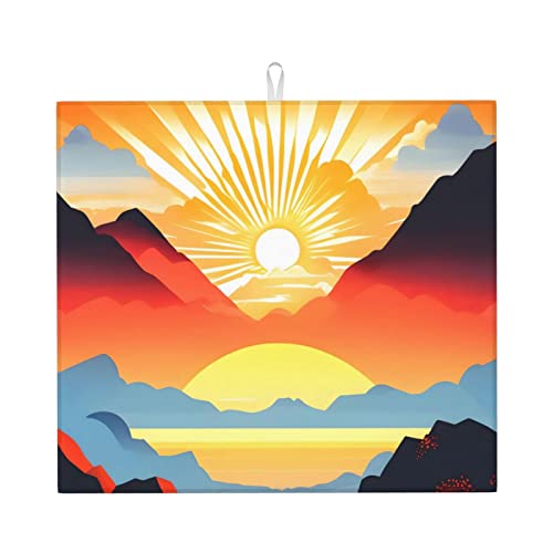 Bright Sunrise Abtropfmatte für Küche Wasserabsorbierend, schnell trocknend, rutschfest, geeignet für Geschirr, einfach zu lagern und zu reinigen. Bright Sunrise Abtropfmatte für Küche Wasserabsorbierend, schnell trocknend, rutschfest, geeignet für Geschirr, einfach zu lagern und zu reinigen. von PEGQCVAM