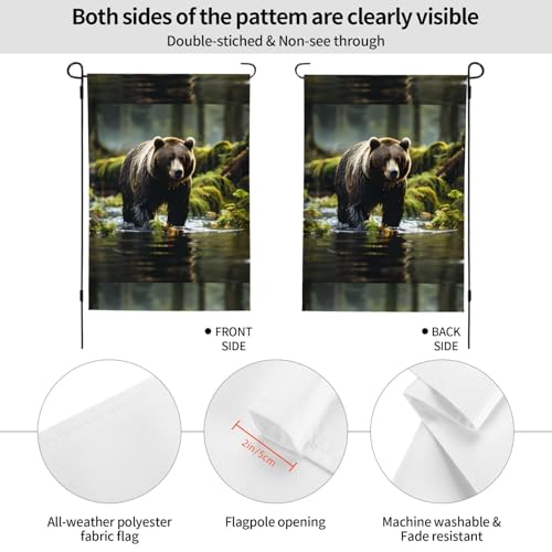 Brown Bear Pounce Flagge, geeignet für den Innen- und Außenbereich, perfekt für Haus, Garten, Veranstaltungen und patriotische Displays. von PEGQCVAM