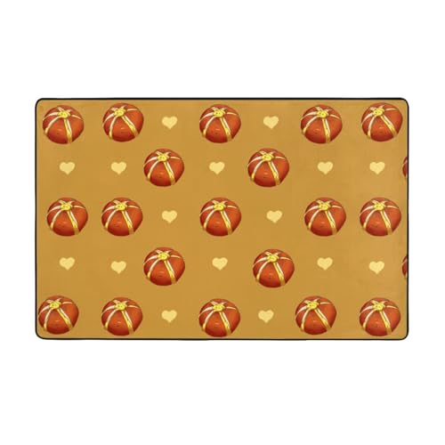 Buttered Brot, weicher Flanell-Teppich, 152,4 x 99,1 cm, rutschfester Memory-Schaum, ideal für Wohnzimmer und Büro. von PEGQCVAM