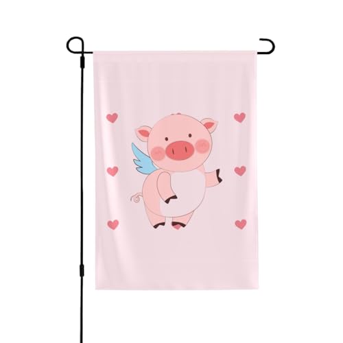 Cartoon Flying Pig Flagge.Geeignet für den Innen- und Außenbereich, perfekt für Haus, Garten, Veranstaltungen und patriotische Displays. von PEGQCVAM