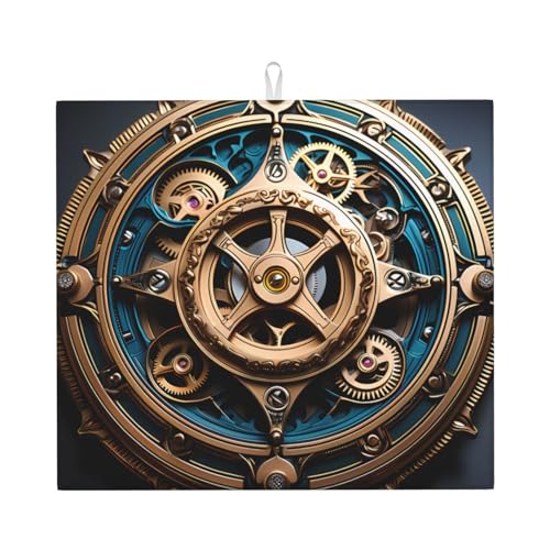 Coole Steampunk Zahnräder Abtropfmatte für Küche Wasserabsorbierend, schnell trocknend, rutschfest, geeignet für Geschirr, einfach zu lagern und zu reinigen. Coole Steampunk Zahnräder Abtropfmatte für Küche Wasserabsorbierend, schnell trocknend, rutschfest, geeignet für Geschirr, einfach zu lagern und zu reinigen. von PEGQCVAM