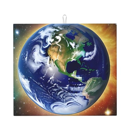 Cosmic Earth Abtropfmatte für Küche Wasserabsorbierend, schnell trocknend, rutschfest, geeignet für Geschirr, einfach zu lagern und zu reinigen. von PEGQCVAM